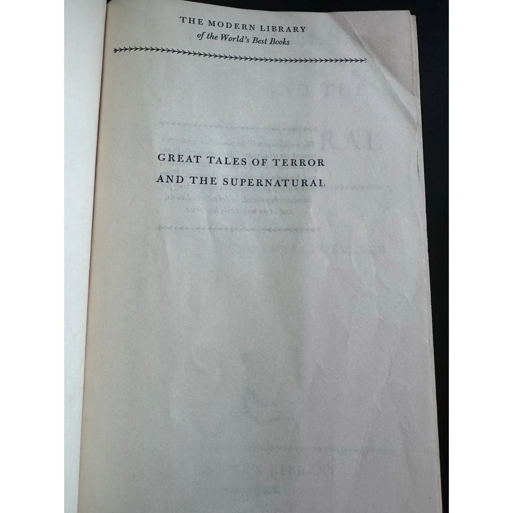 Great Tales of Terror and the Supernatural by Herbert Wise 1944 Hardcover